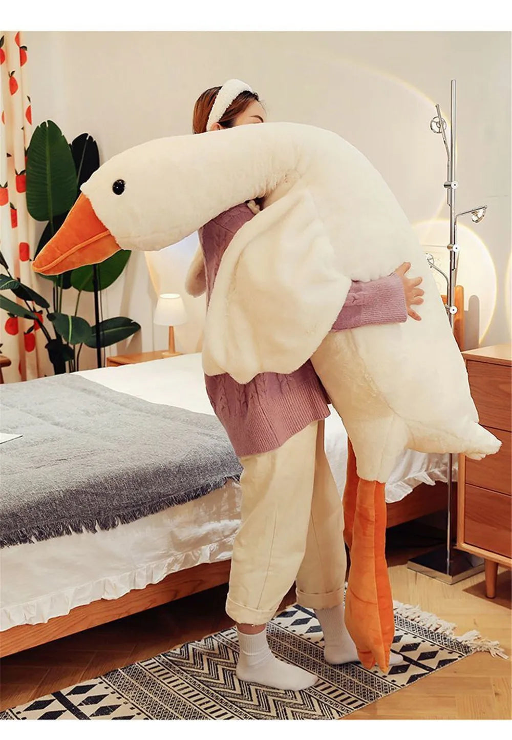 Giant Plush White Goose Pillow – Soft Pillow